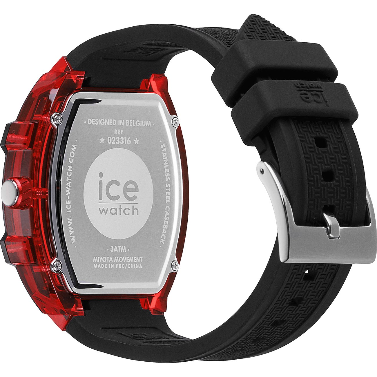 ICE Watch herenhorloge met aluminium kast, rood, analoog.