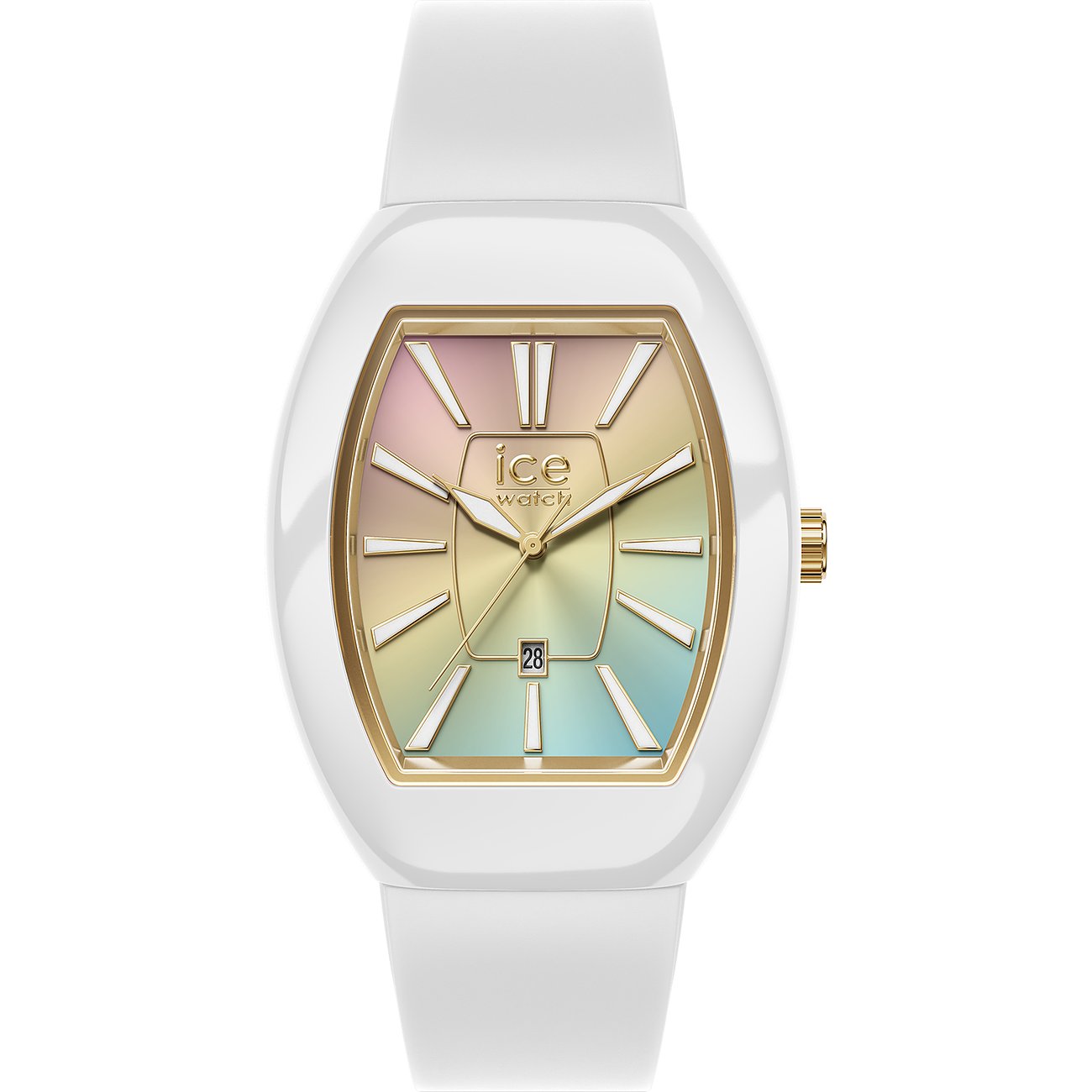 ICE Watch Damklocka med boett i rostfritt stål, analog, med datum och färgövergång.