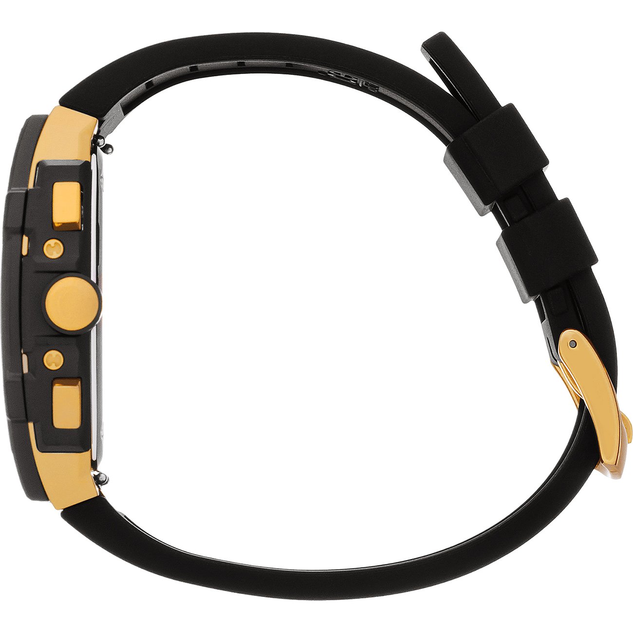 ICE Watch Herrenuhr mit Edelstahlgehäuse, schwarzem Armband und goldenen Akzenten.