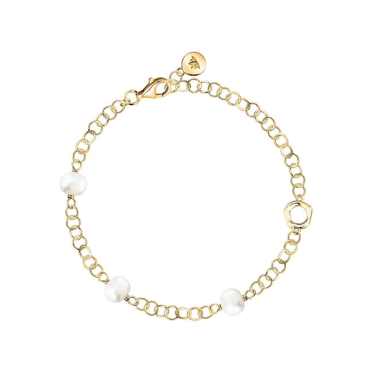 Bracelet Morellato en argent recyclé 925 avec perles et un pendentif ovale.