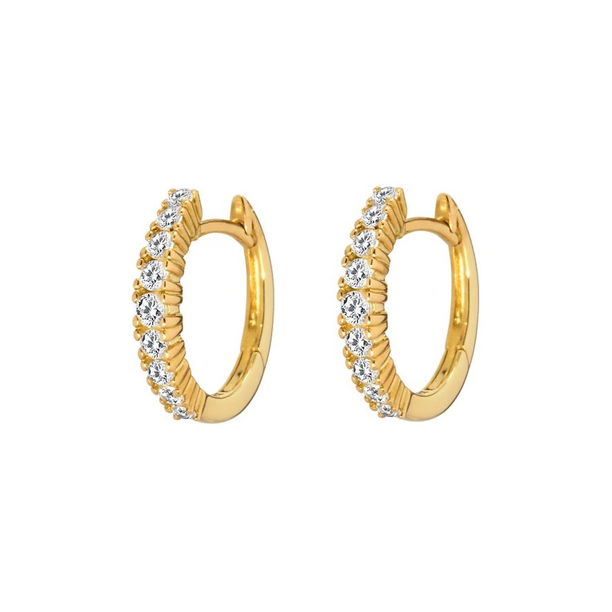Valeria Ohrringe aus 375 Gelbgold mit weißen Zirkonia.