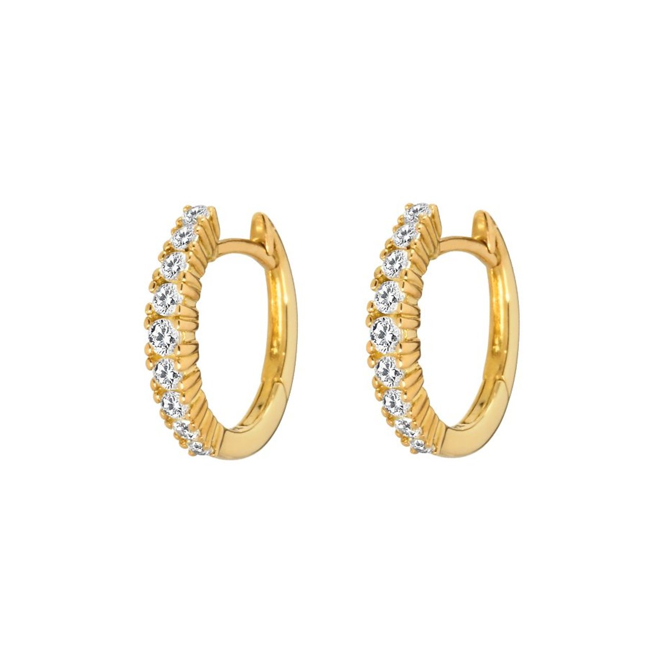 Valeria Ohrringe aus 375 Gelbgold mit weißen Zirkonia.