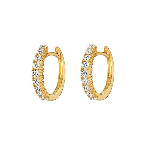 Valeria Ohrringe aus 375 Gelbgold mit weißen Zirkonia.