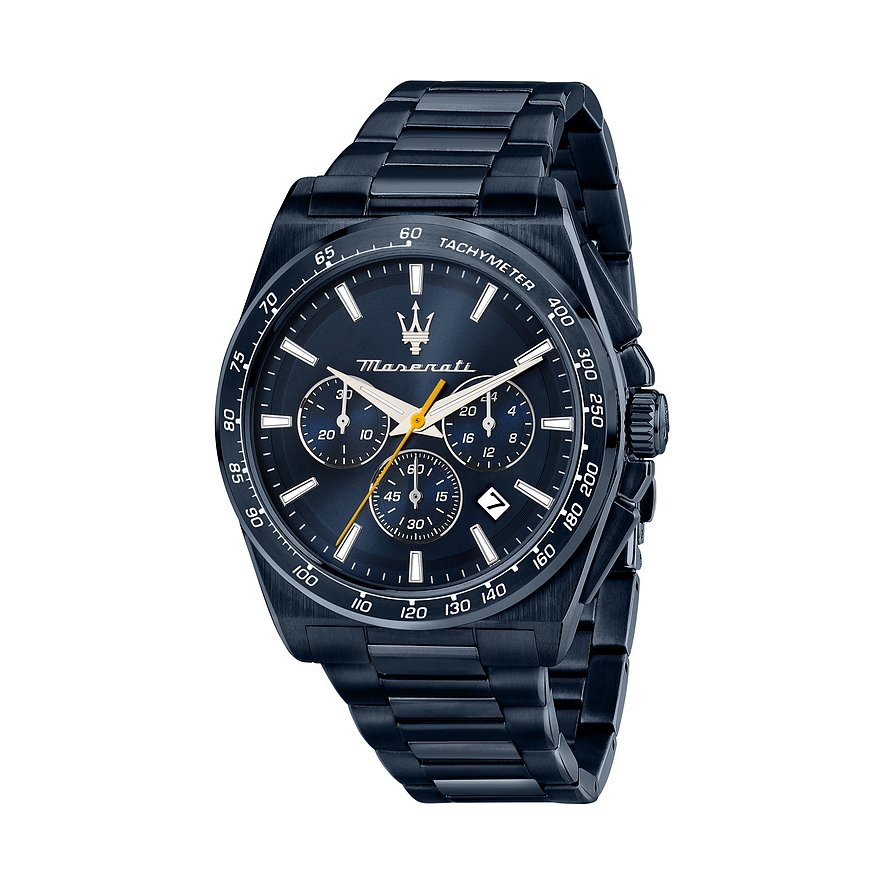 Maserati Chronograph Blue Edition Velocita R8873652008, Herren, Edelstahl, Armband: Edelstahl, Quarz