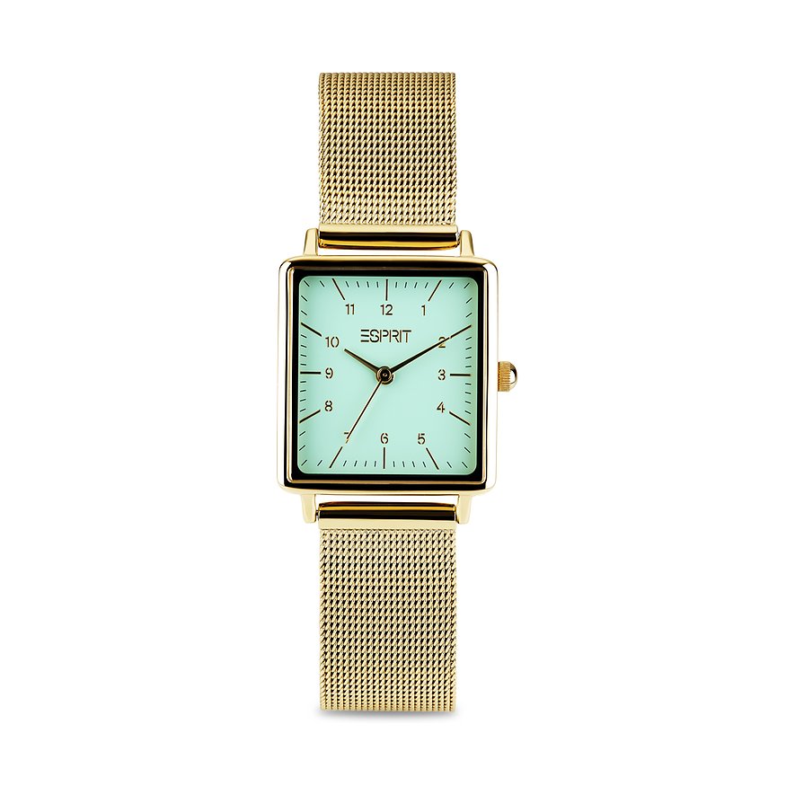 ESPRIT Damenuhr SQUARE, Damen, Edelstahl, Armband: Metall, Quarz, analog
