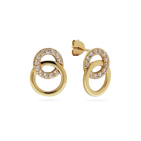 Boucles d'oreilles clous CHRIST en argent 925 serties de zirconiums.