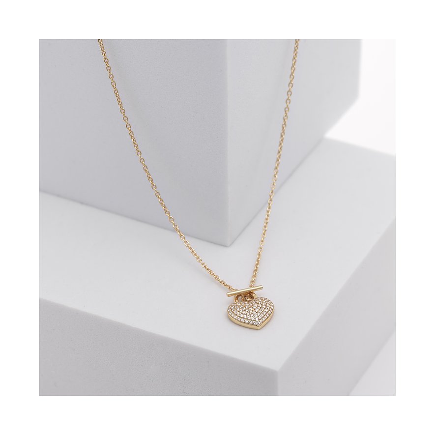 CHRIST Halsschmuck aus 925er recyceltem Silber mit Zirkonia besetztem Herz.