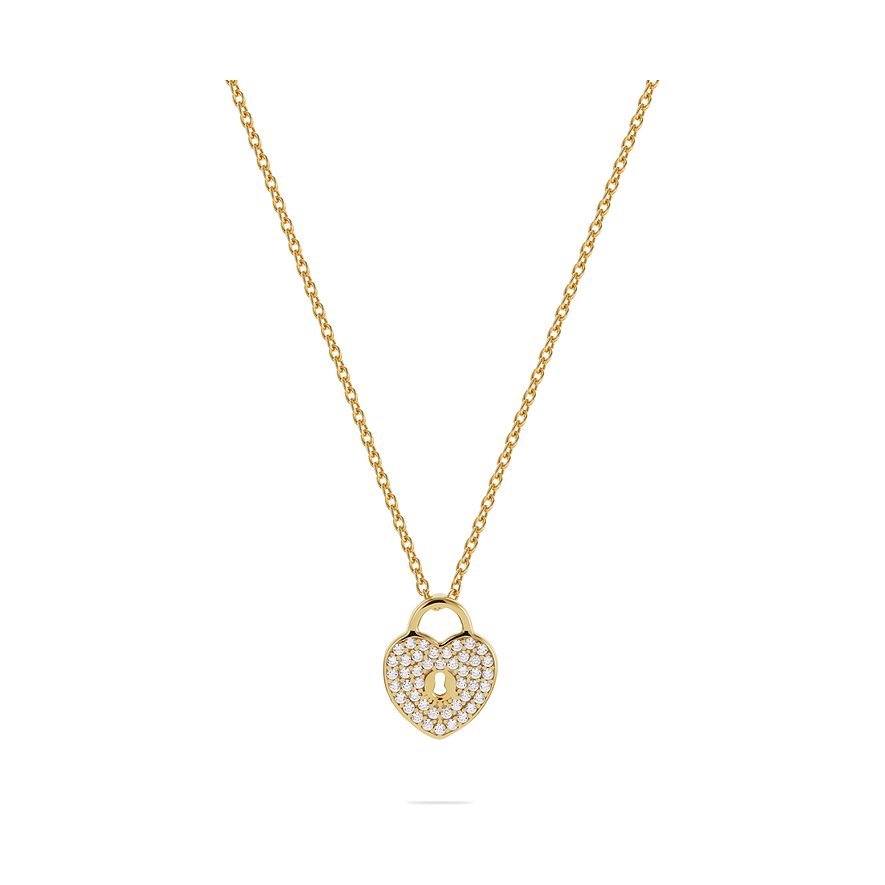 CHRIST Kette, Zirkonia, Damen, 925er Silber, recycelt, gelbgold