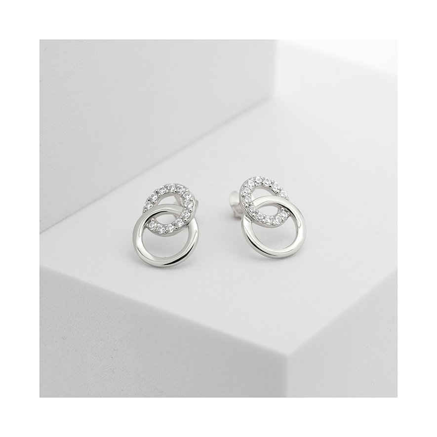 CHRIST Ohrstecker aus 925er recyceltem Silber mit Zirkonia.