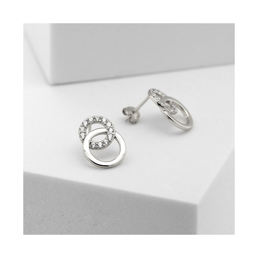 CHRIST Ohrstecker aus 925er recyceltem Silber mit Zirkonia.