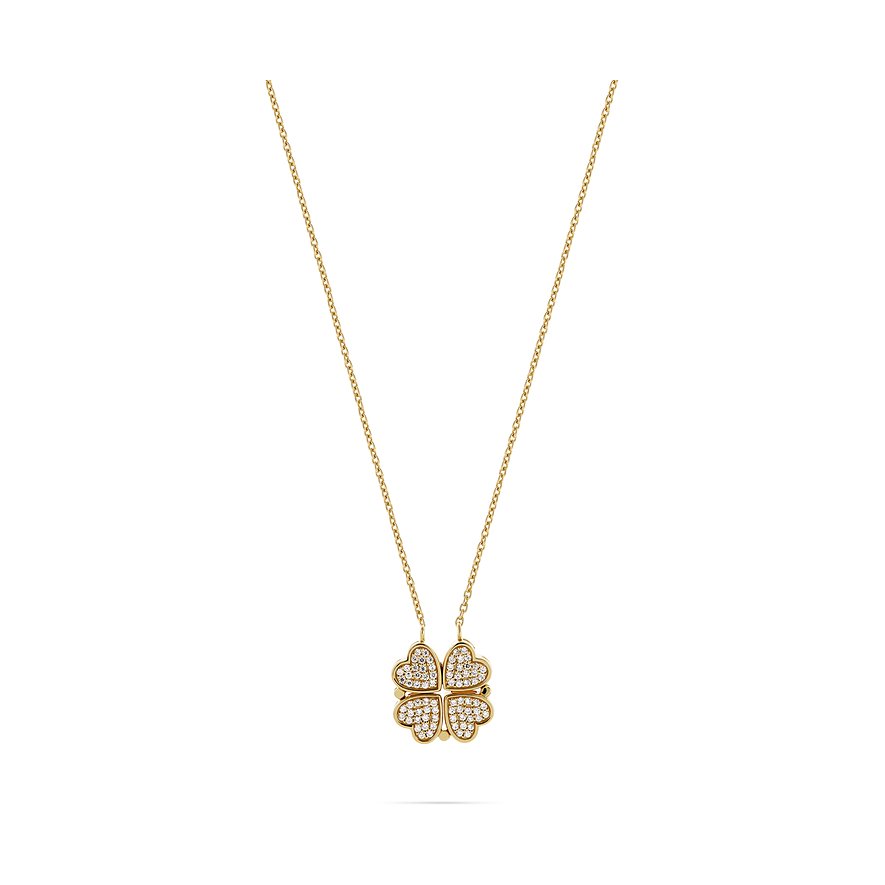 CHRIST Kette, Zirkonia, Damen, 925er Silber, recycelt, gelbgold