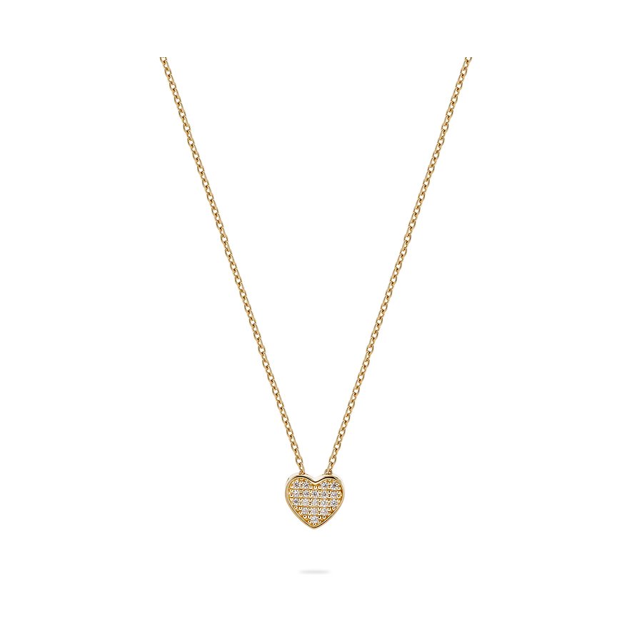 CHRIST Kette, Zirkonia, Damen, 925er Silber, recycelt, gelbgold
