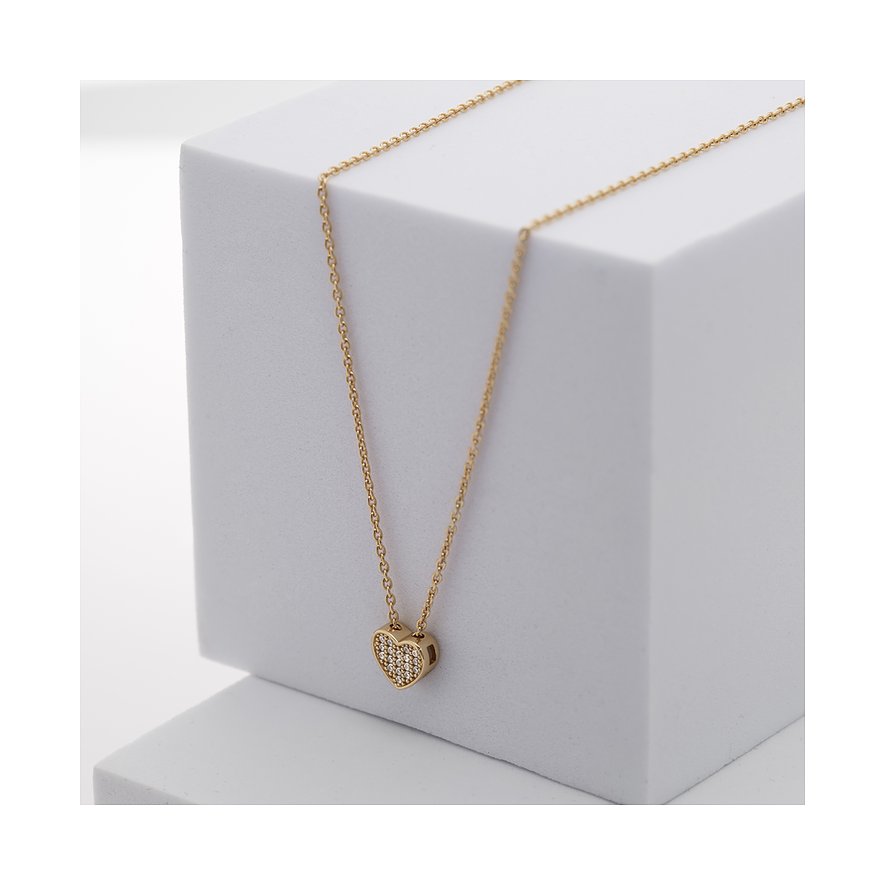 CHRIST Halsschmuck aus 925er recyceltem Silber mit Zirkonia besetztem Herz.