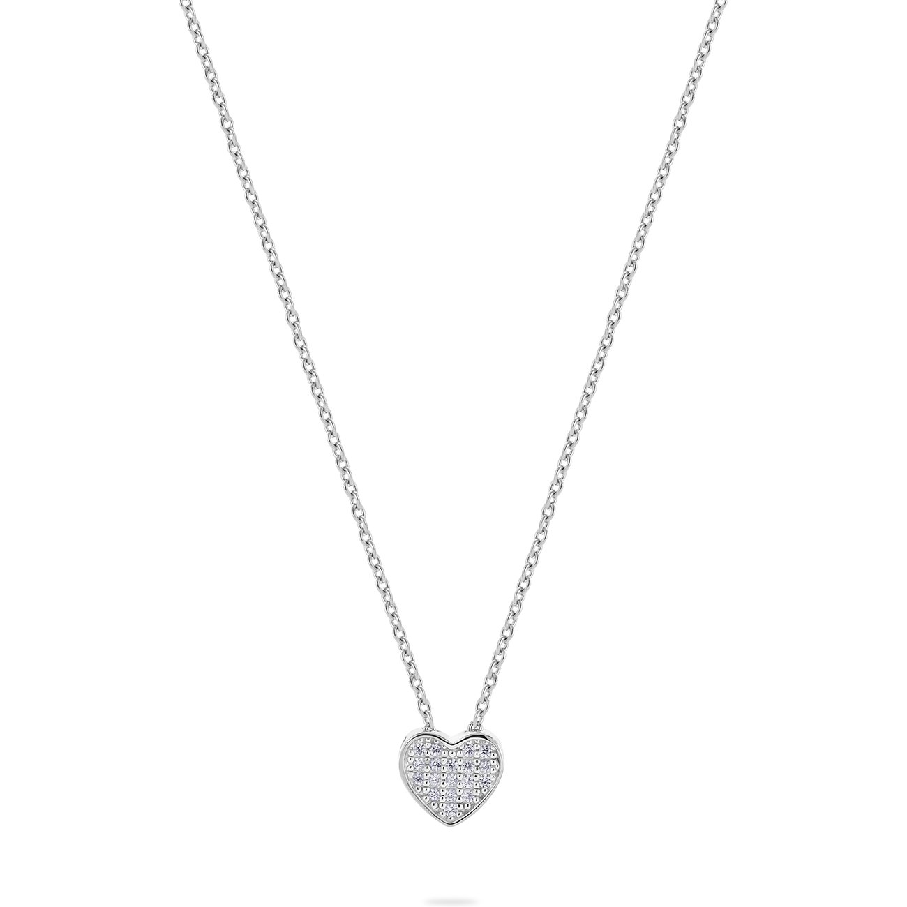 CHRIST Kette aus 925er recyceltem Silber mit Herzanhänger und Zirkonia.