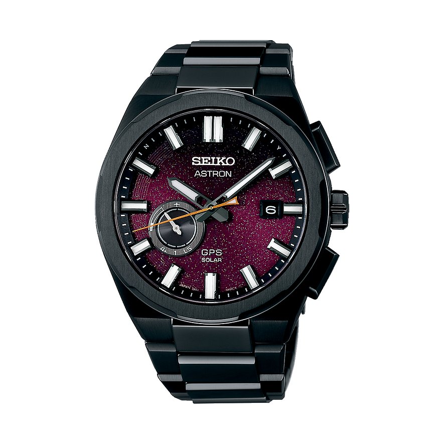 Seiko Herrenuhr Astron GPS Solar Limited Edition SSJ029J1, Herren, Titan, Armband: Titan, PVD beschichtet, Solar, analog