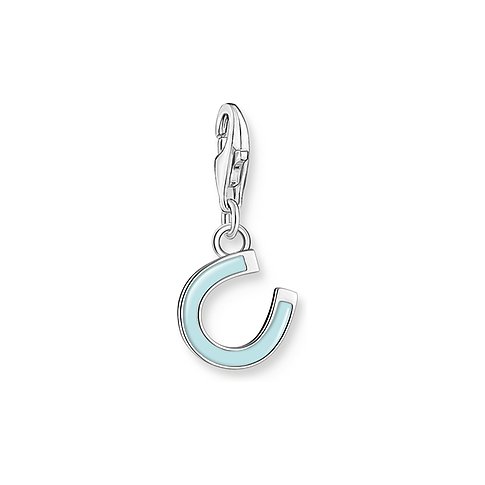 Thomas Sabo Anhängeschmuck aus 925er Silber mit hellblauer Emaille.