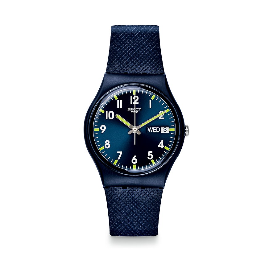 Swatch Unisexuhr Core SO28N702, Unisex, Kunststoff, Armband: Kunststoff, Lithium-Ionen Akku, analog