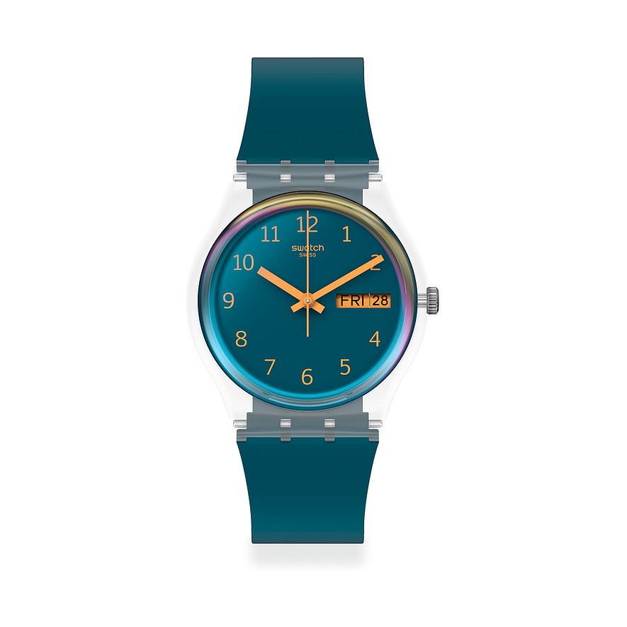 Swatch Unisexuhr Core SO28K700, Unisex, Kunststoff, Armband: Kunststoff, Lithium-Ionen Akku, analog