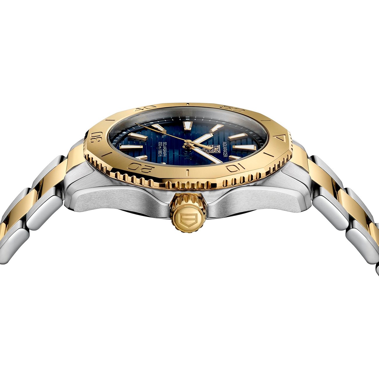 TAG Heuer Aquaracer Unisexuhr mit Edelstahlgehäuse, bicolor, analog.