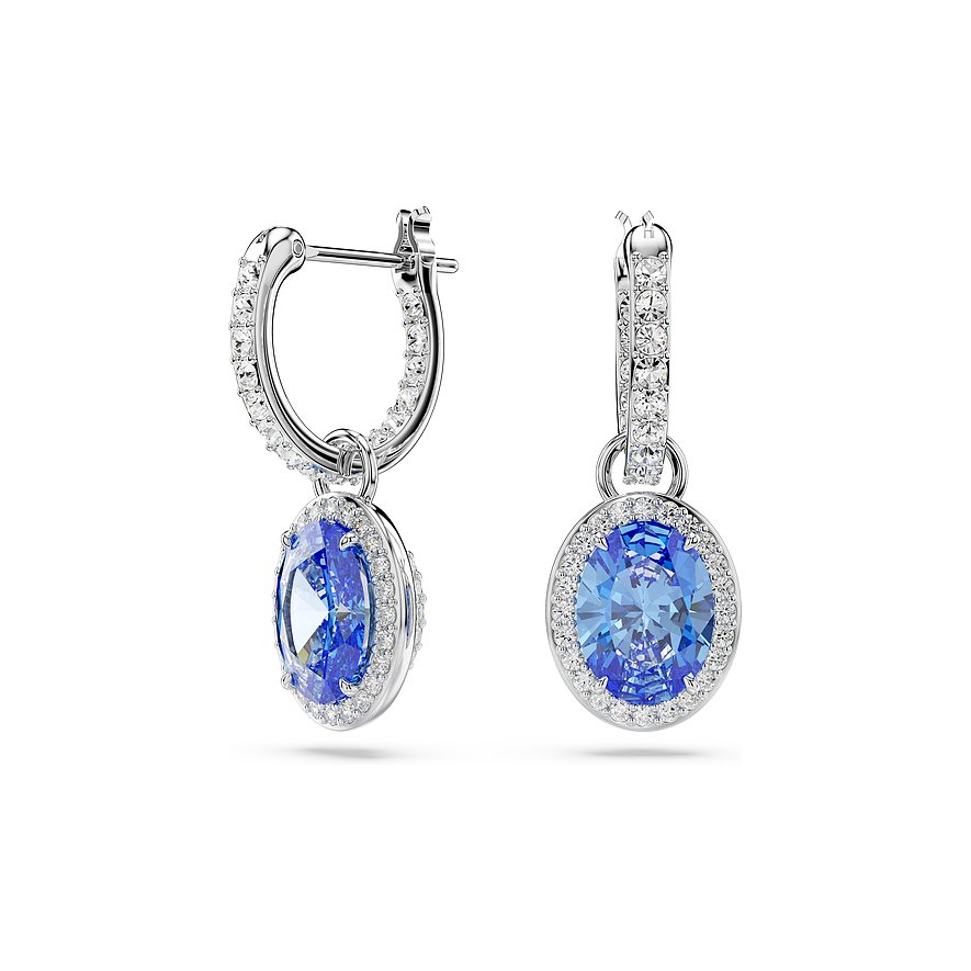 Swarovski Creolen Una, Swarovski-Kristall, Damen, Metall, blau