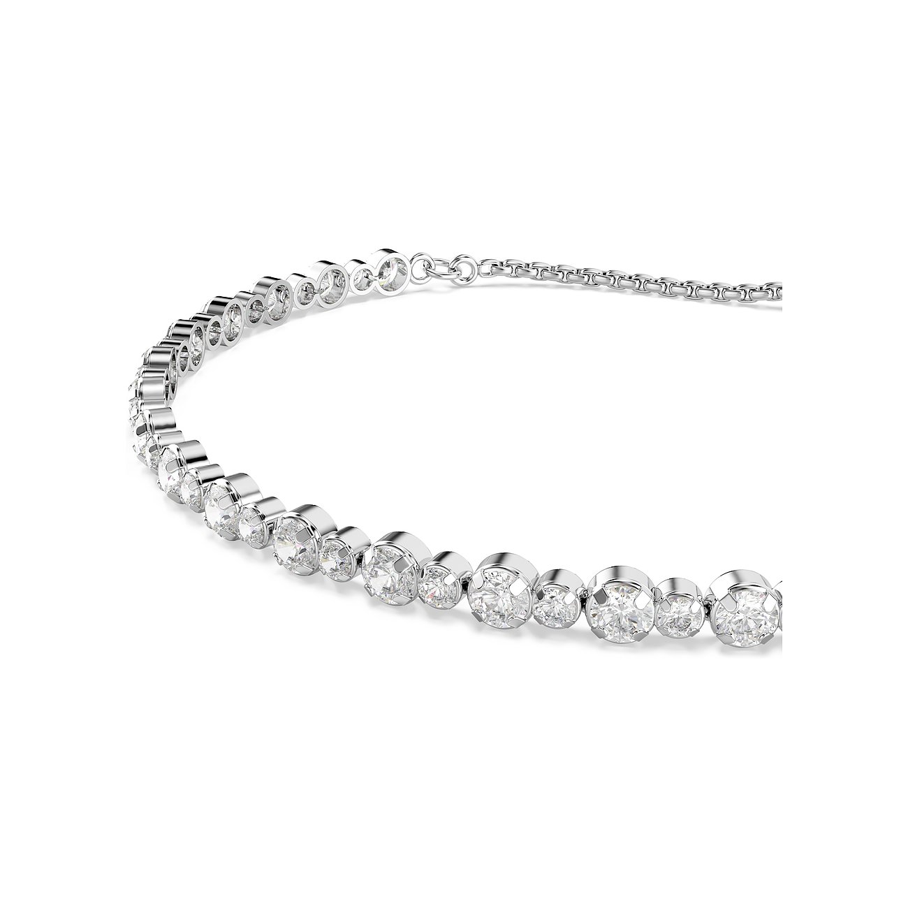 Swarovski Armband aus Metall mit weißen Kristallen und runder Fassung.