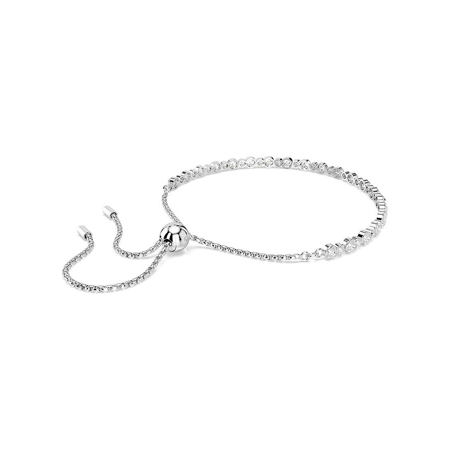 Swarovski Armband aus rhodiniertem Metall mit weißen Kristallen.