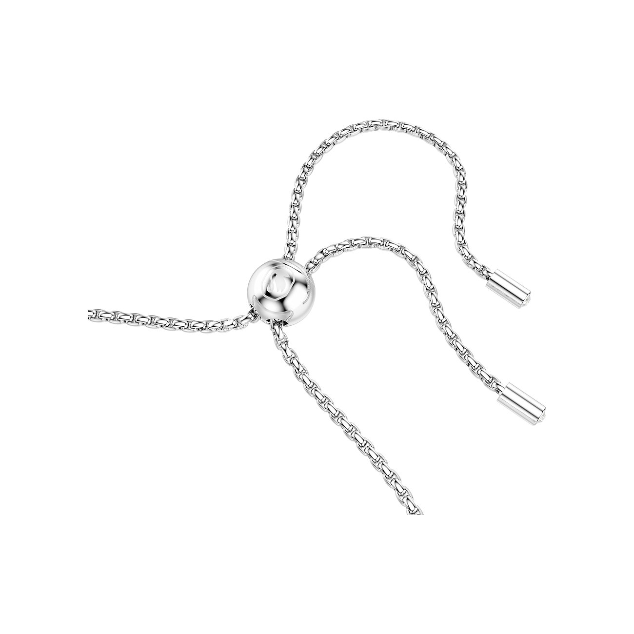 Swarovski Armband aus Metall mit silberfarbenem Kristall und verstellbarem Verschluss.