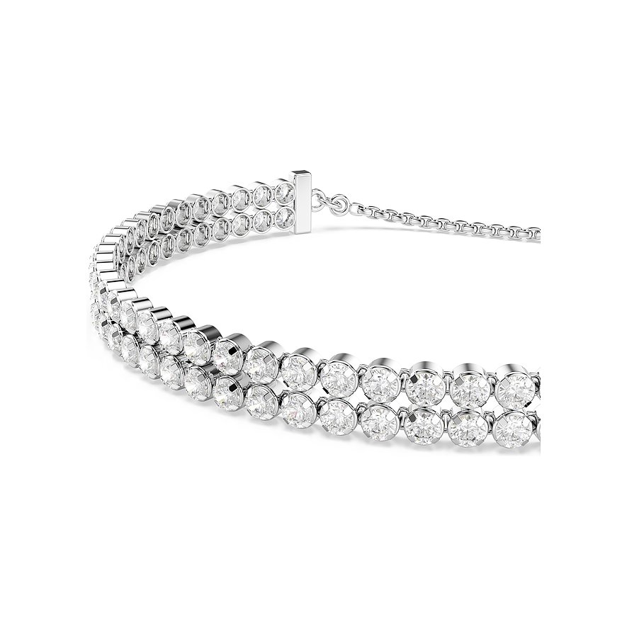Swarovski Armband aus Metall mit weißen Kristallen und T-Bügelverschluss.