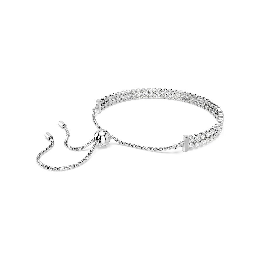 Swarovski Armband aus Metall mit weißen Kristallen und Schlangenkette.