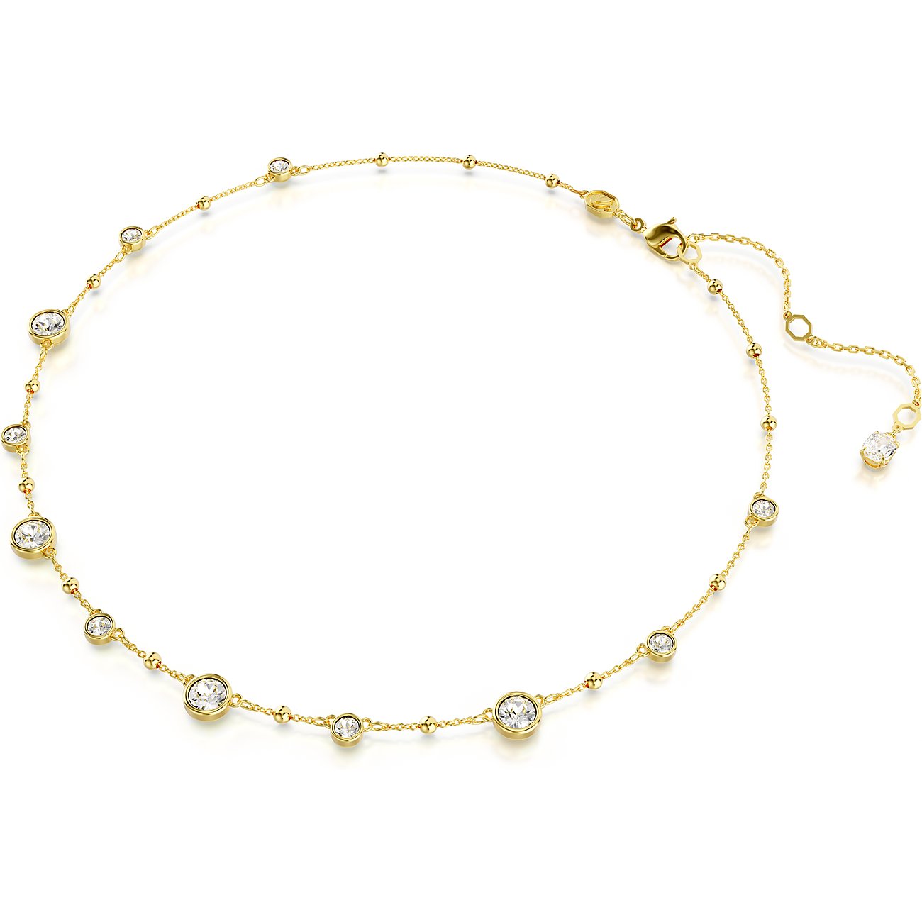 Swarovski ketting van metaal met kristallen, goudkleurig.