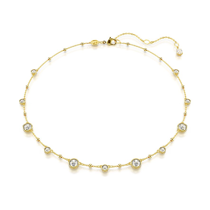 Swarovski ketting van metaal met kristallen, goudkleurig.