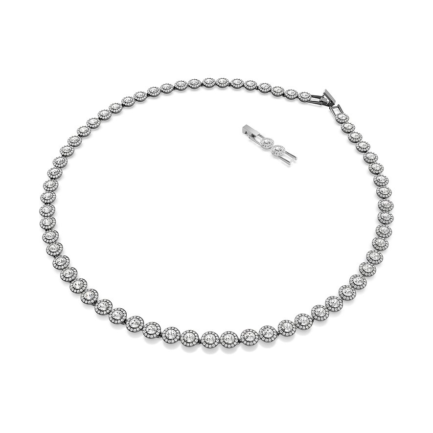 Swarovski Kette Una, Swarovski-Kristall, Damen, Metall, weiß