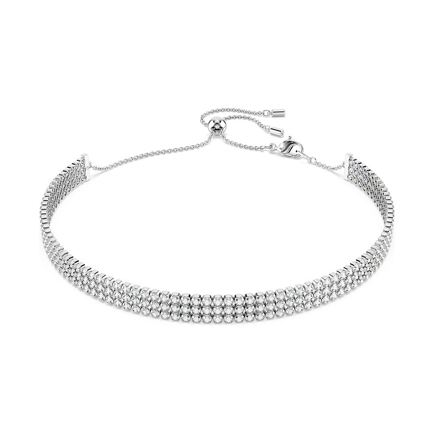 Swarovski Halsschmuck aus Metall mit weißen Kristallen.