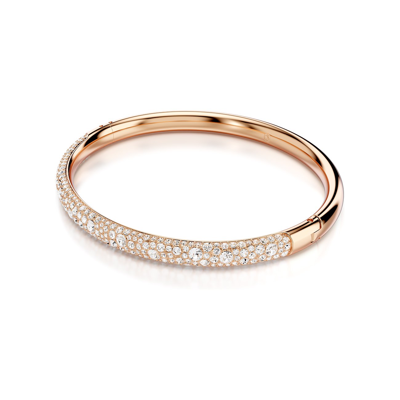Swarovski Armband aus rosévergoldetem Metall mit weißen Swarovski-Kristallen.