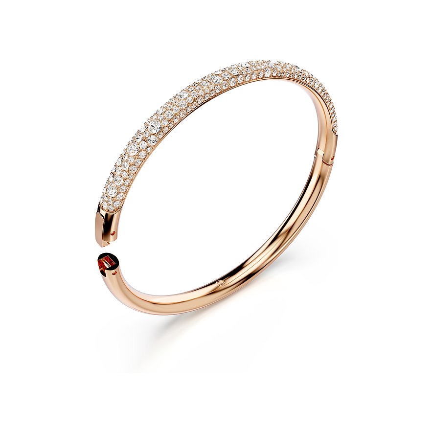Swarovski Armband aus roségoldfarbenem Metall, besetzt mit weißen Swarovski-Kristallen.