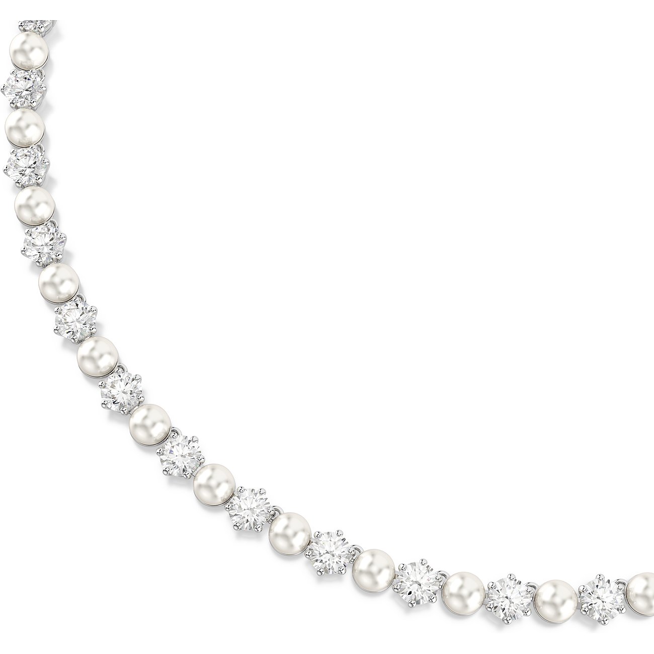 Swarovski ketting van metaal met kristallen en parels.