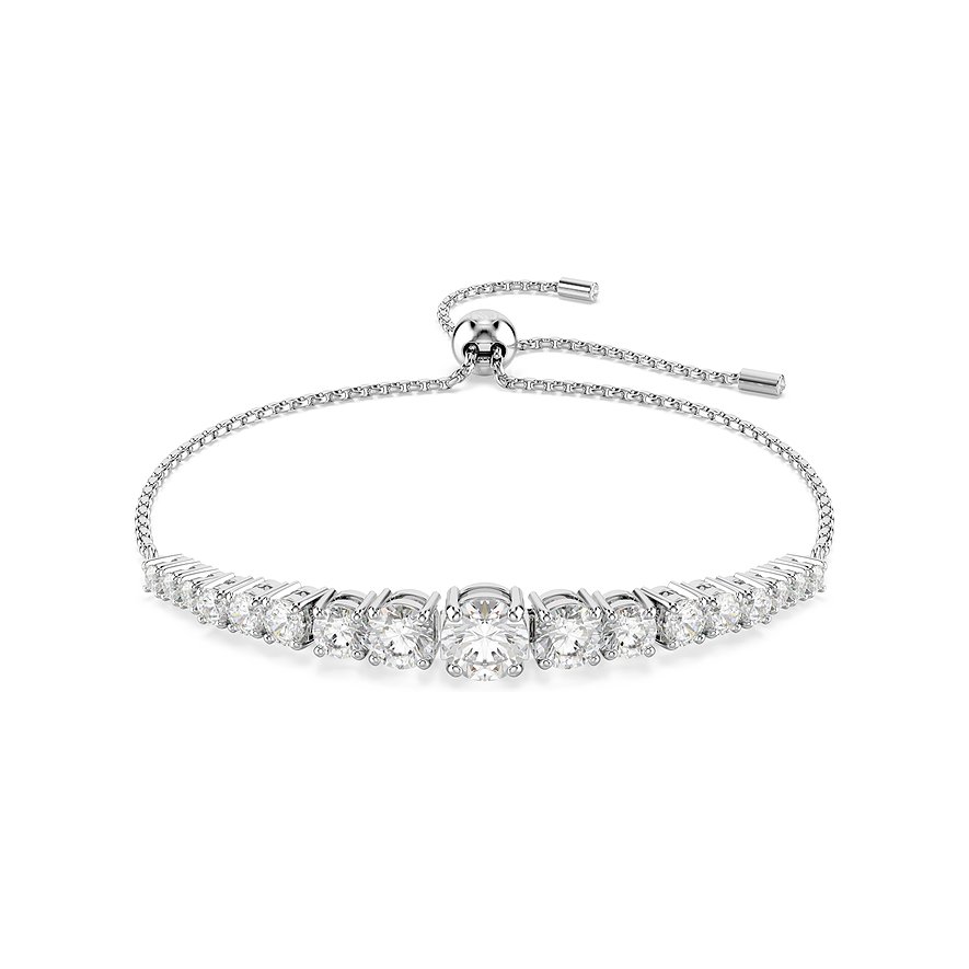 Swarovski Armband aus Metall mit weißen Swarovski-Kristallen, als Schiebearmband.