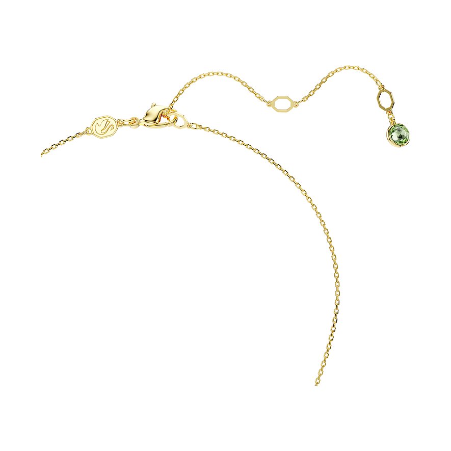 Swarovski Halsschmuck aus Metall mit grünem Kristall.
