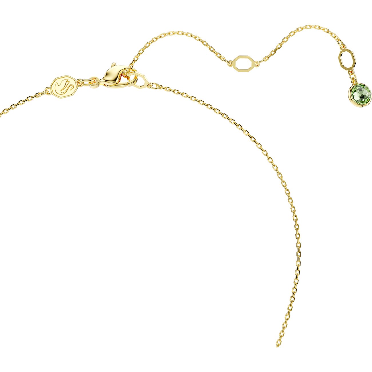 Swarovski Halsschmuck aus Metall mit grünem Kristall.