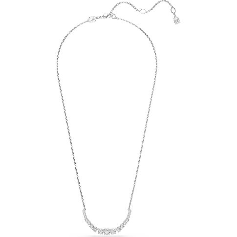Swarovski ketting met kristallen, zilverkleurig metaal.