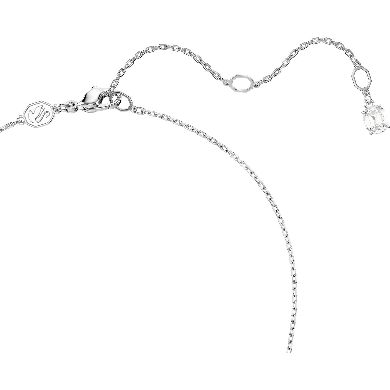 Swarovski Kette aus Metall mit Swarovski-Kristall und einem achteckigen Element.