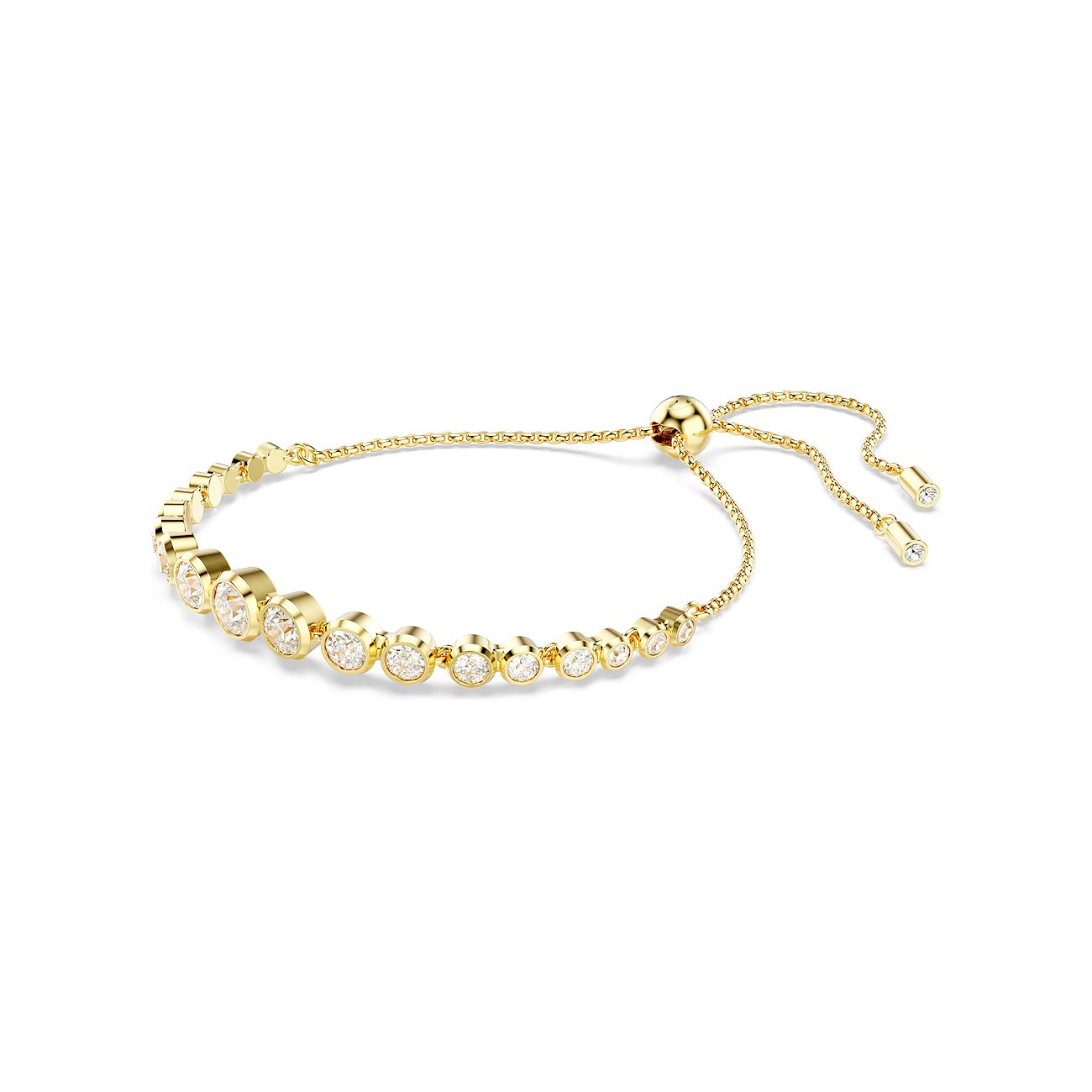 Swarovski armband van metaal met kristallen, goudkleurig, met schuifsluiting.