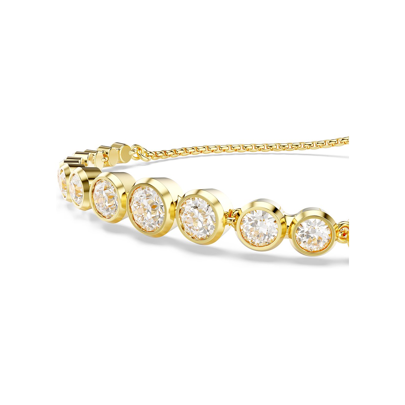 Swarovski armband van metaal met kristallen, goudkleurig.