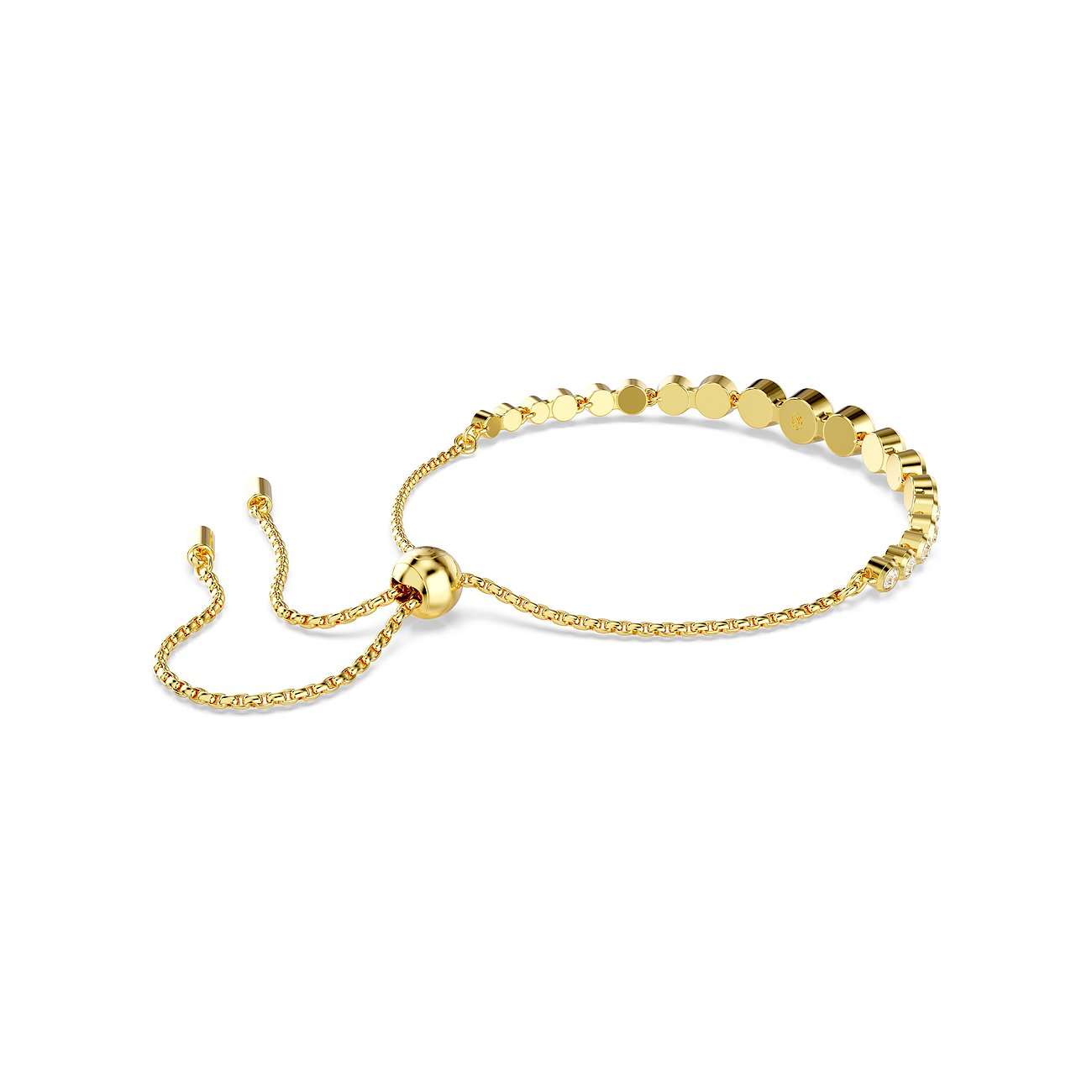 Swarovski metalen armband met kristallen en ronde bedels.