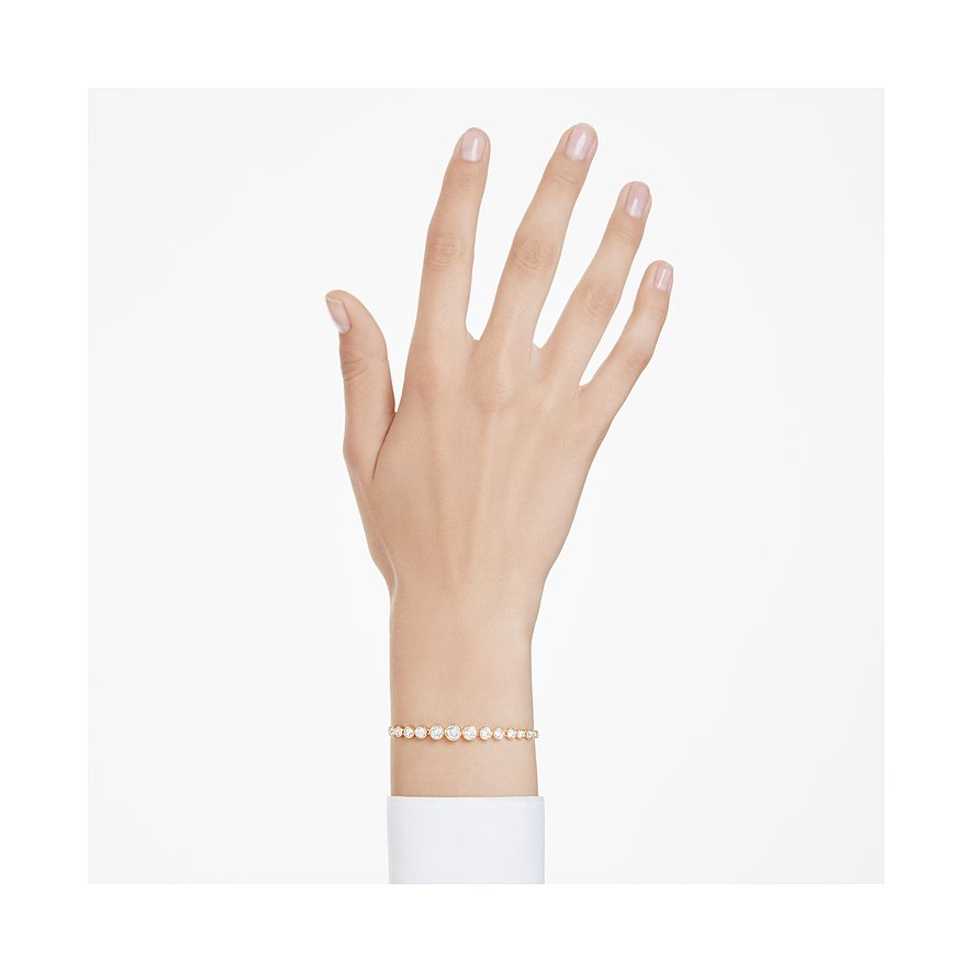 Swarovski armband van metaal met Swarovski kristallen, goudkleurig.