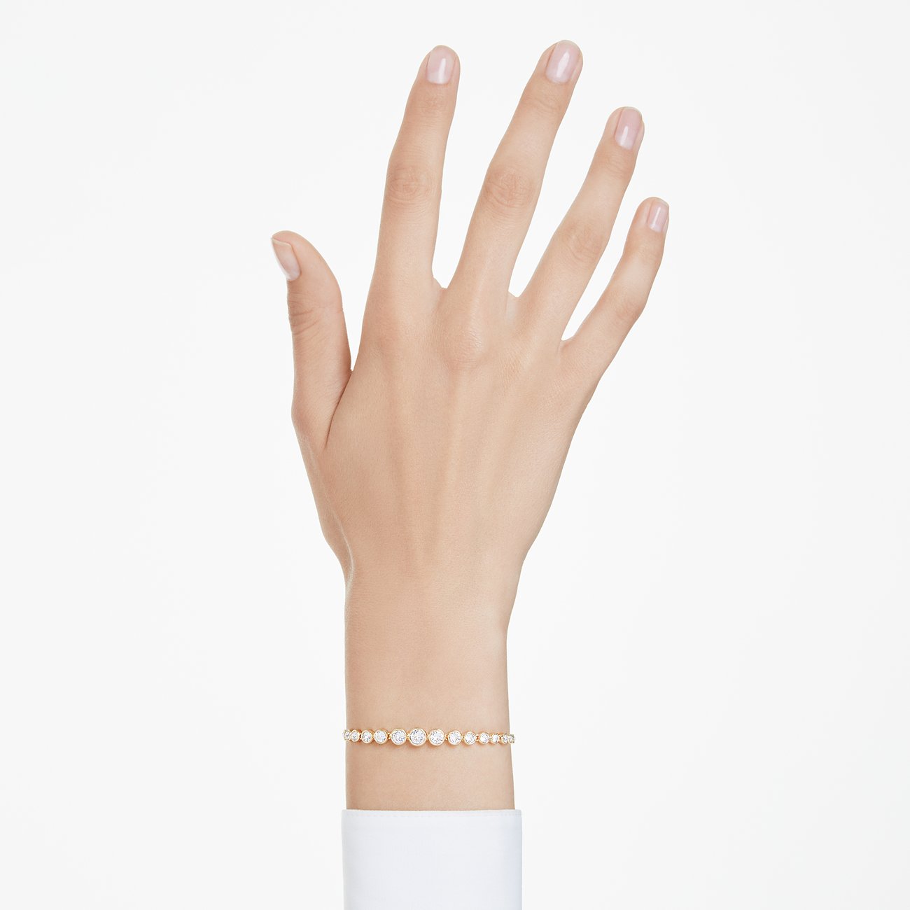 Swarovski armband van metaal met Swarovski kristallen, goudkleurig.