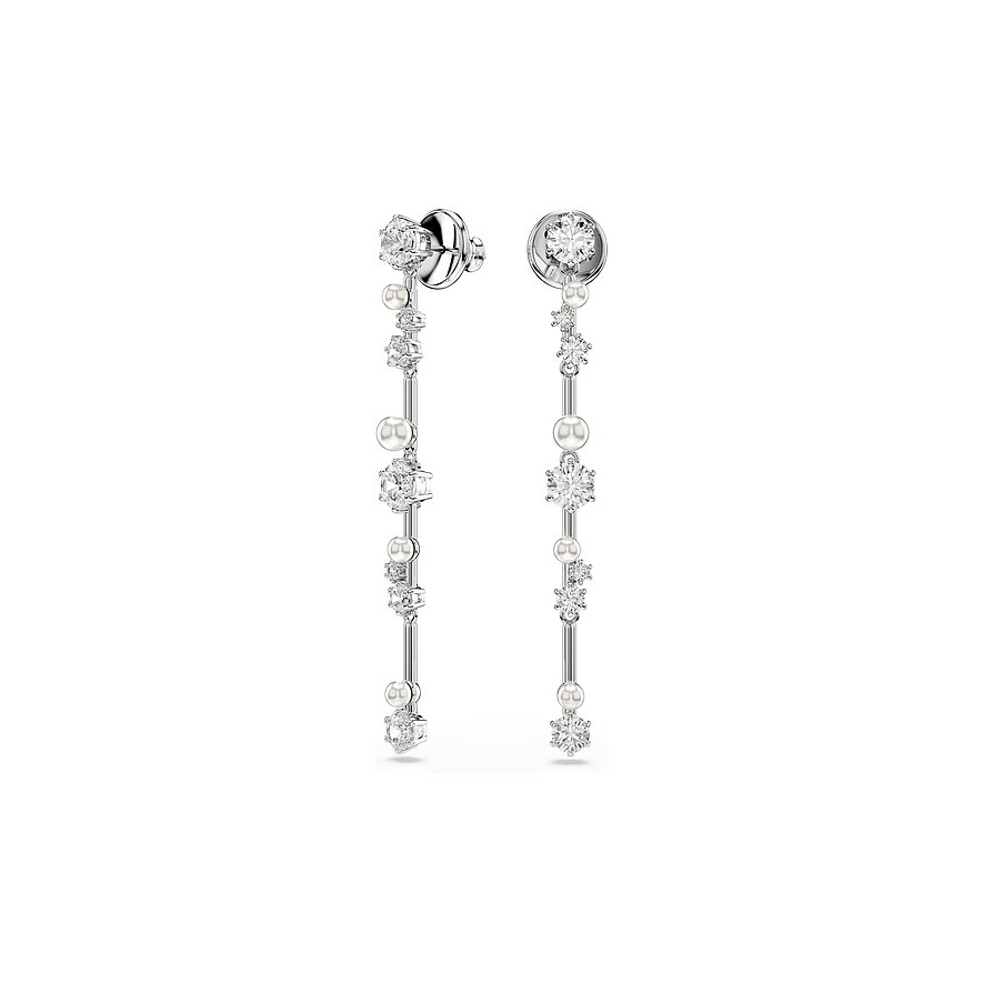 Swarovski Creolen Constella, Swarovski-Kristall, Damen, Metall, weiß