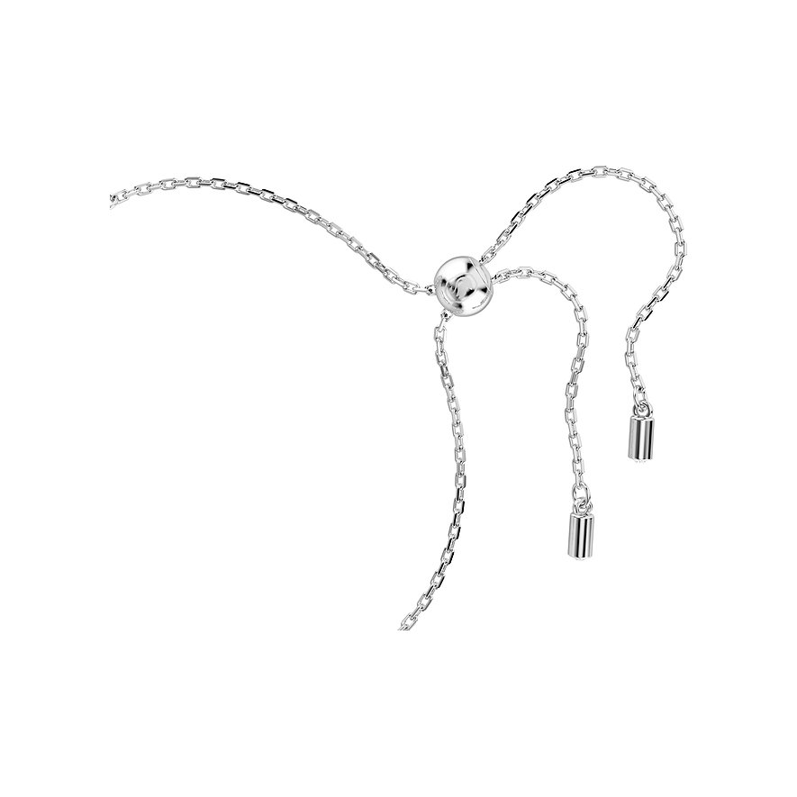 Swarovski armband van metaal met zilverkleurige kristallen en verstelbare sluiting.