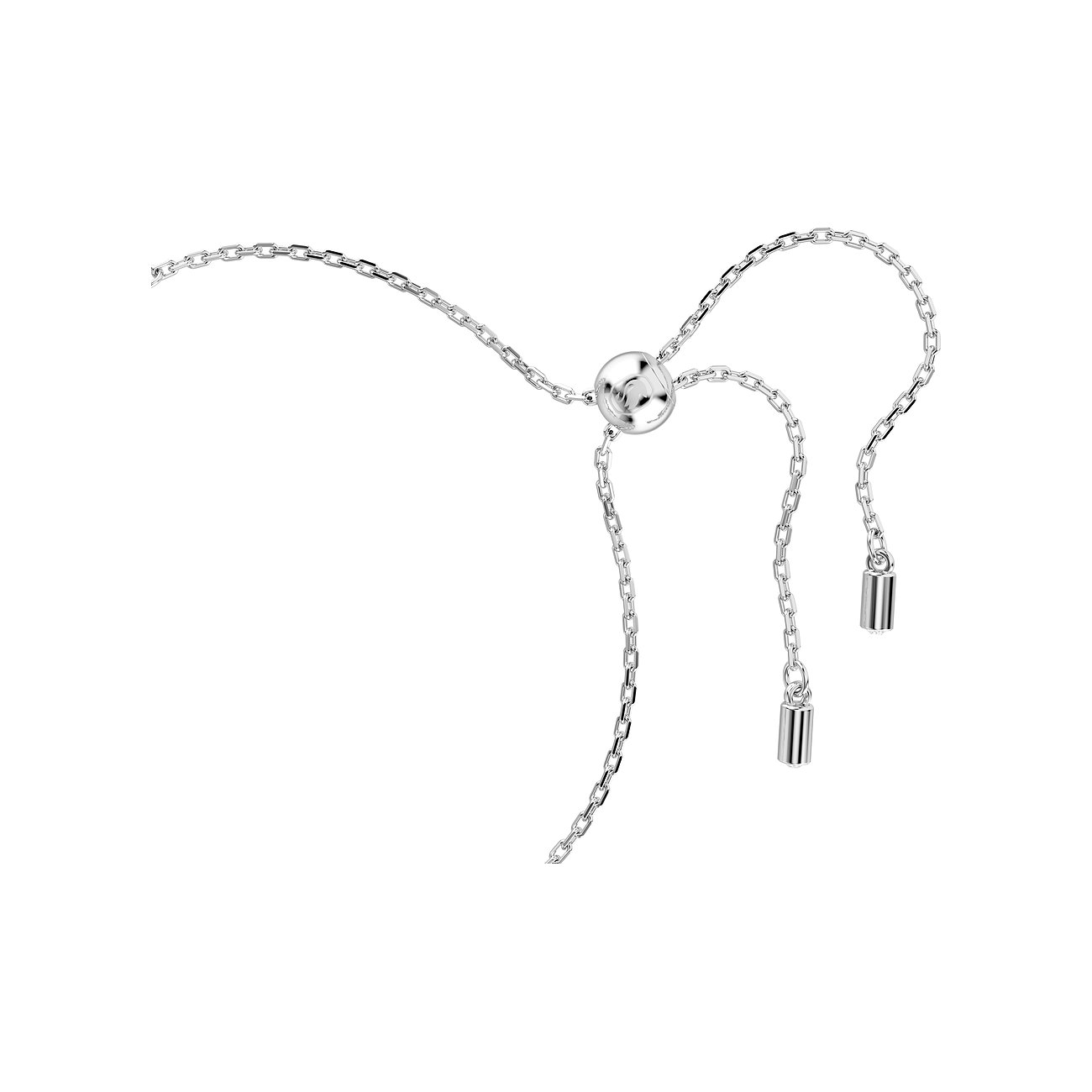 Swarovski armband van metaal met zilverkleurige kristallen en verstelbare sluiting.