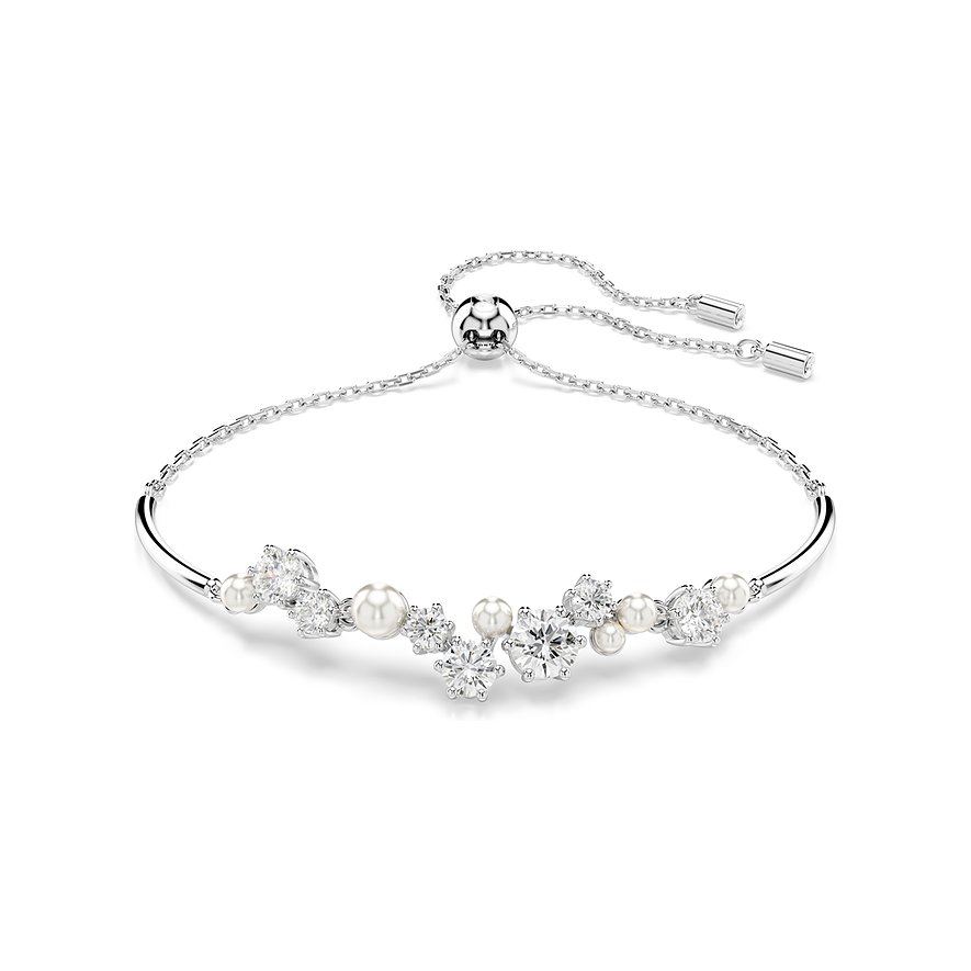 Swarovski armband van metaal met kristallen en parels.
